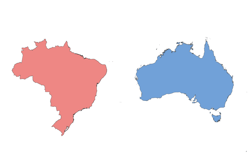 Brazil vs. Australia: A Geographical Comparison